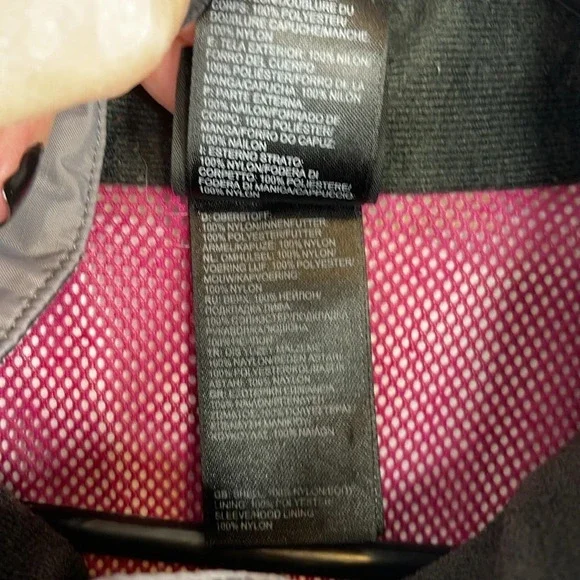 THE NORTH FACE HyVent Grey Pink Waterproof Nylon Rain Hood Jacket Gorpcore S - Picture 14 of 16
